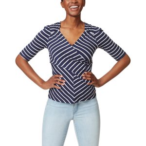 Alyssa Cross Over Top Pullover – V-Ausschnitt