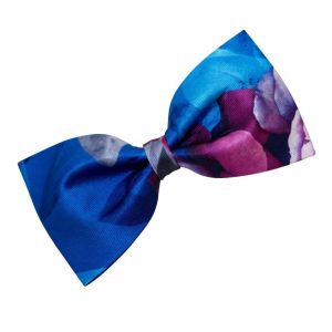 Herren-Einstecktuch und Fliege in Royal/Multi