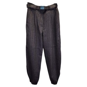 Brunello Cucinelli Hose aus grauer Wolle mit Nadelstreifen – 7733817933884
