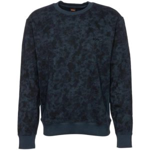 Hugo Boss We_CamoOver bedrucktes Herren-Sweatshirt aus Baumwolle – Marineblau