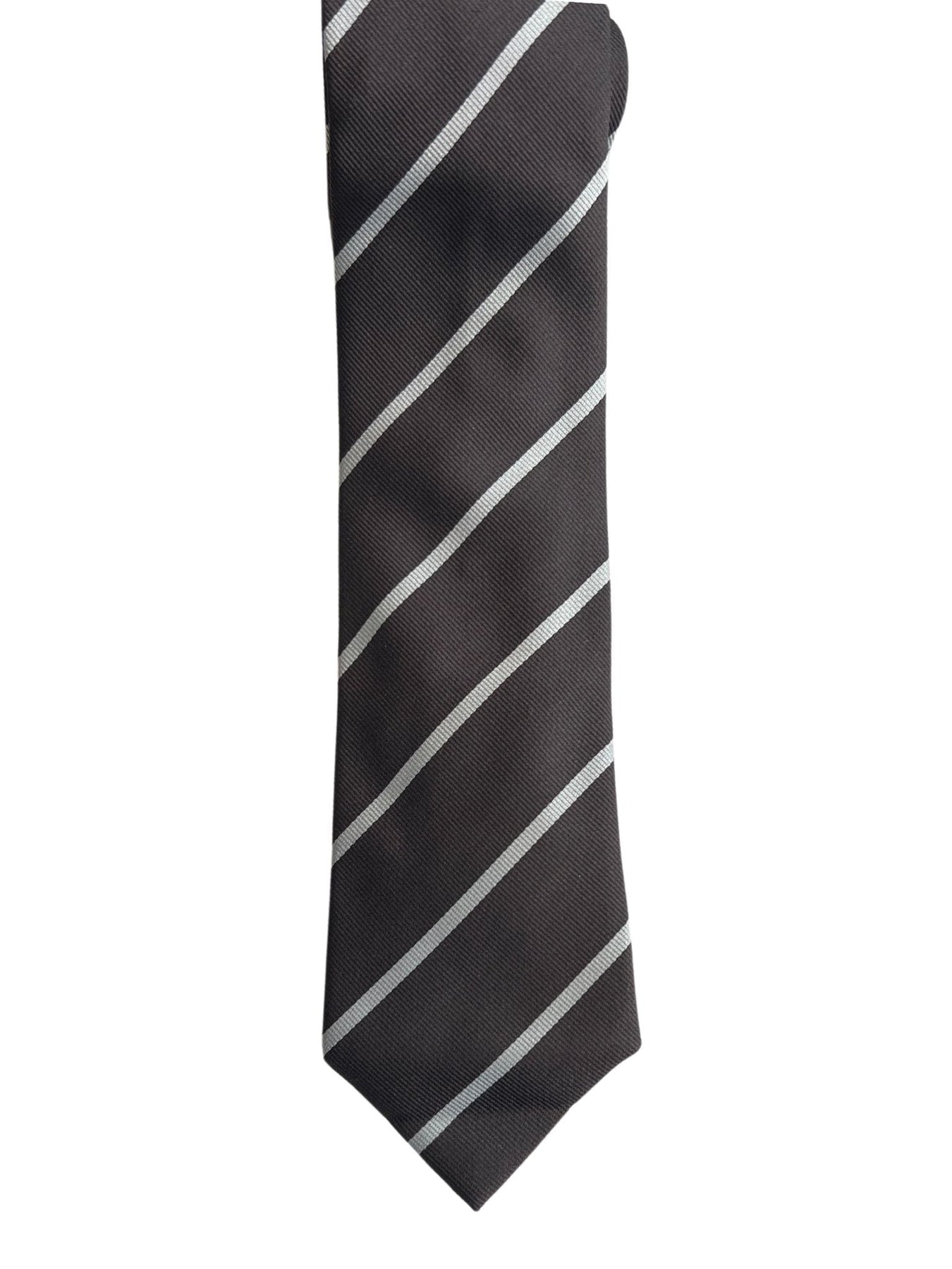 Brunello Cucinelli Herren-Seidenkrawatte mit diagonalen Streifen – Braun