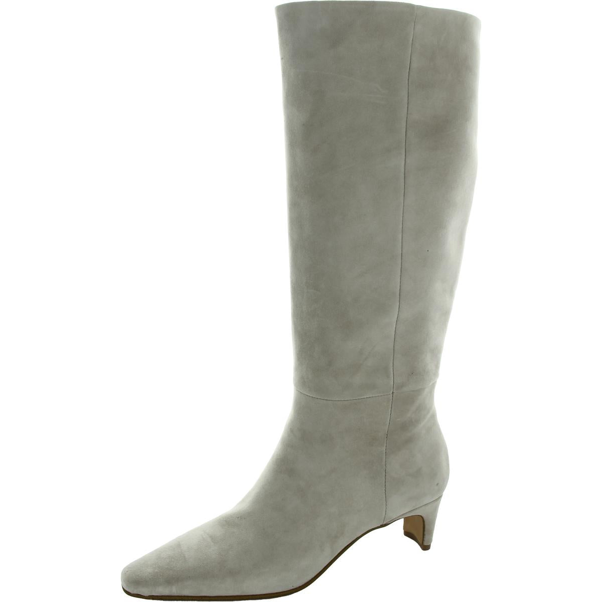 DAGNE kniehohe Stiefel – Leder, unifarben