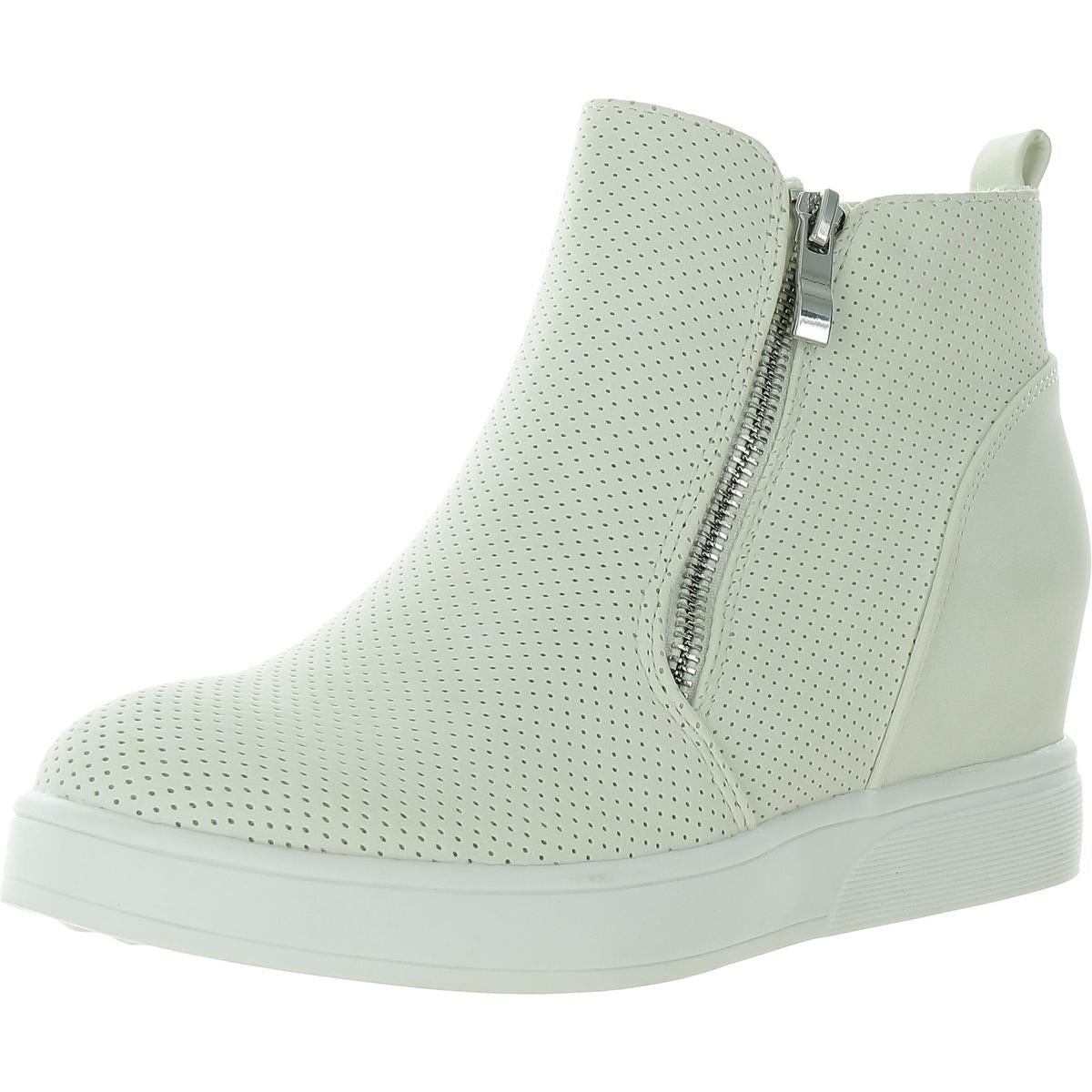 Stiefel – Kunstleder, Keilabsatz, Lochmuster
