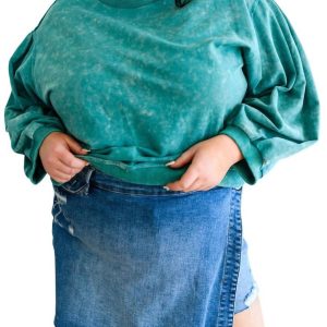 Tied Up Cuteness 7732544438332 Pullover – Mineral-Waschung, Petrol
