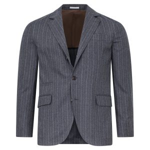 Brunello Cucinelli neuer Wollblazer mit Nadelstreifen in Anthrazitgrau