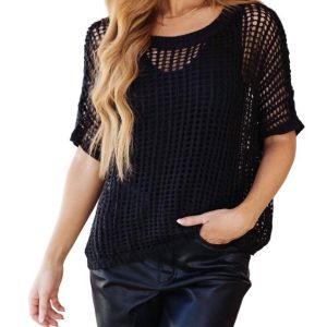 Coastal Dreams Netz-Top in Schwarz