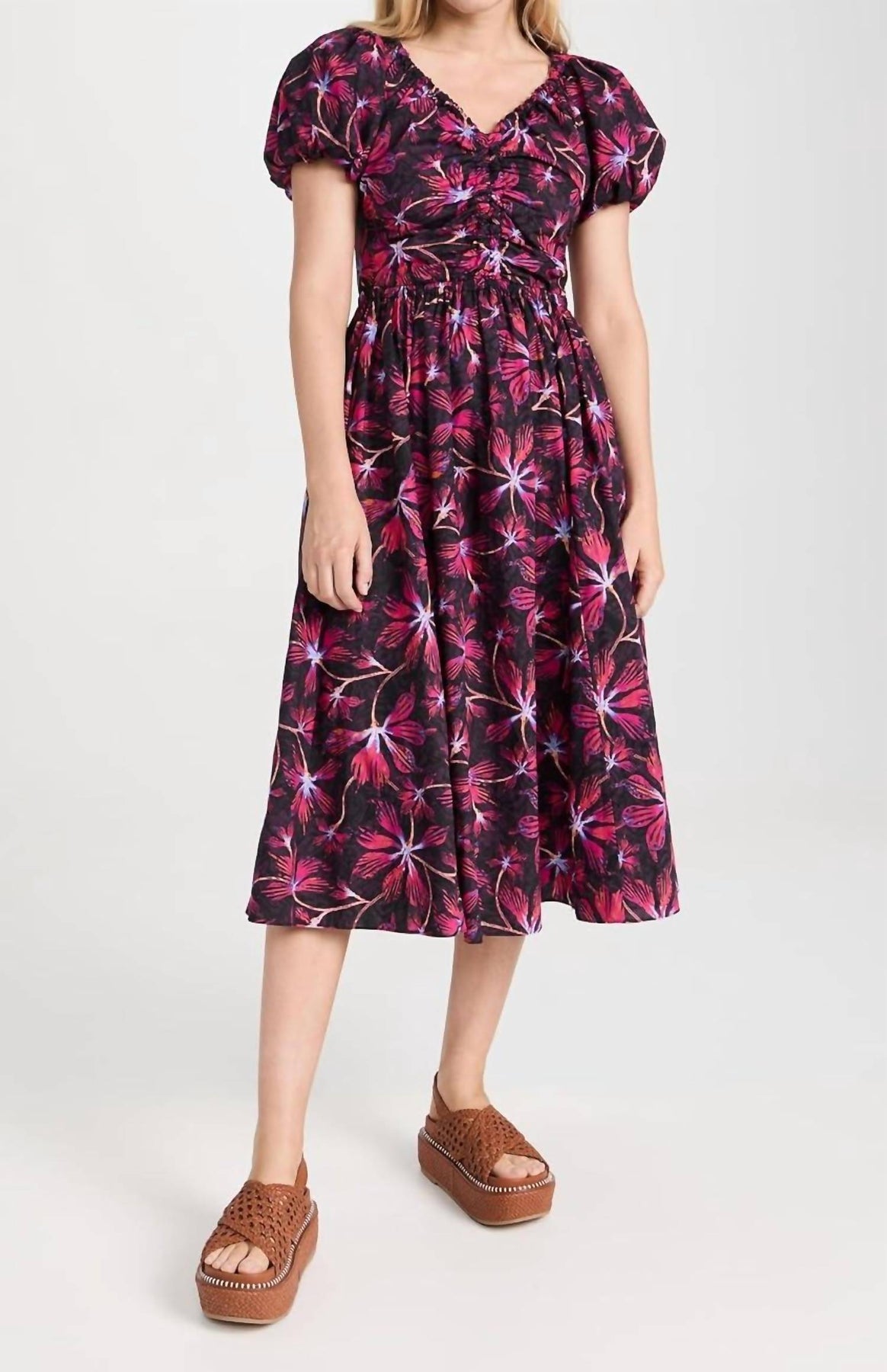 Cecile Zinnia Midikleid – Rot