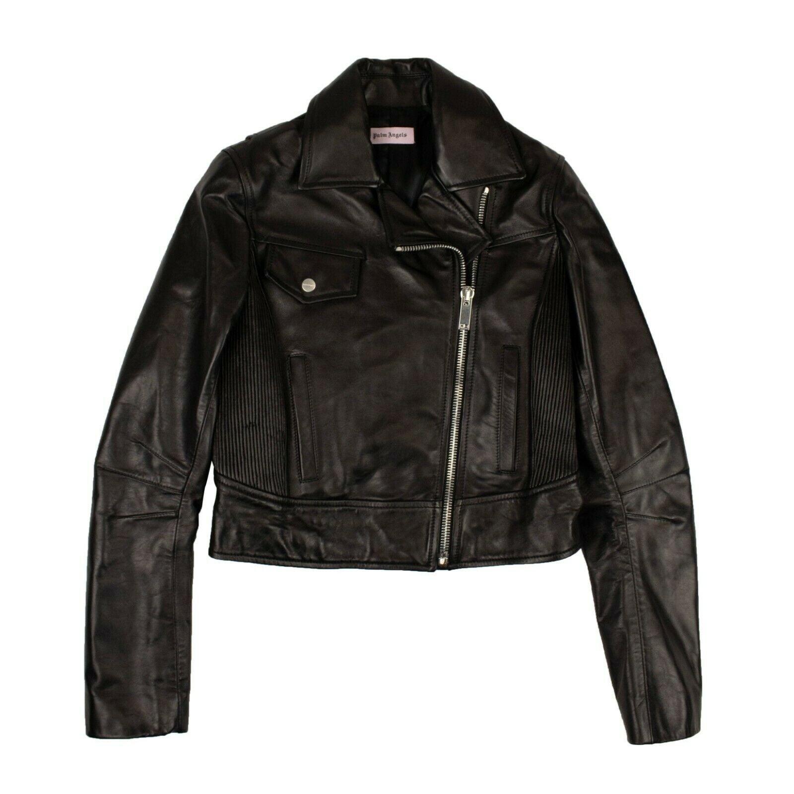 Schwarze Biker-Lederjacke