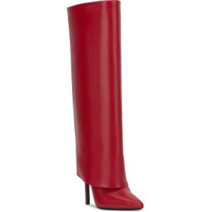 SKYLARP kniehohe Stiefel – Kunstleder, weiter Wadenschaft