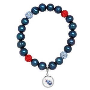 Tennessee Titans elastisches Perlen- und Kristallarmband in Blau – 7732448854076