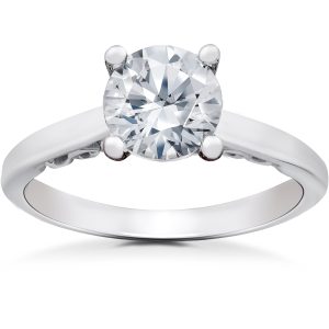 Gabriella umweltfreundlicher Verlobungsring mit im Labor gezüchtetem Diamanten, 1 1/2 ct, 14 K Weißgold