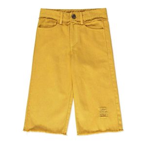 Mädchenjeans mit weitem Bein – Senfgelb – 7733717401660
