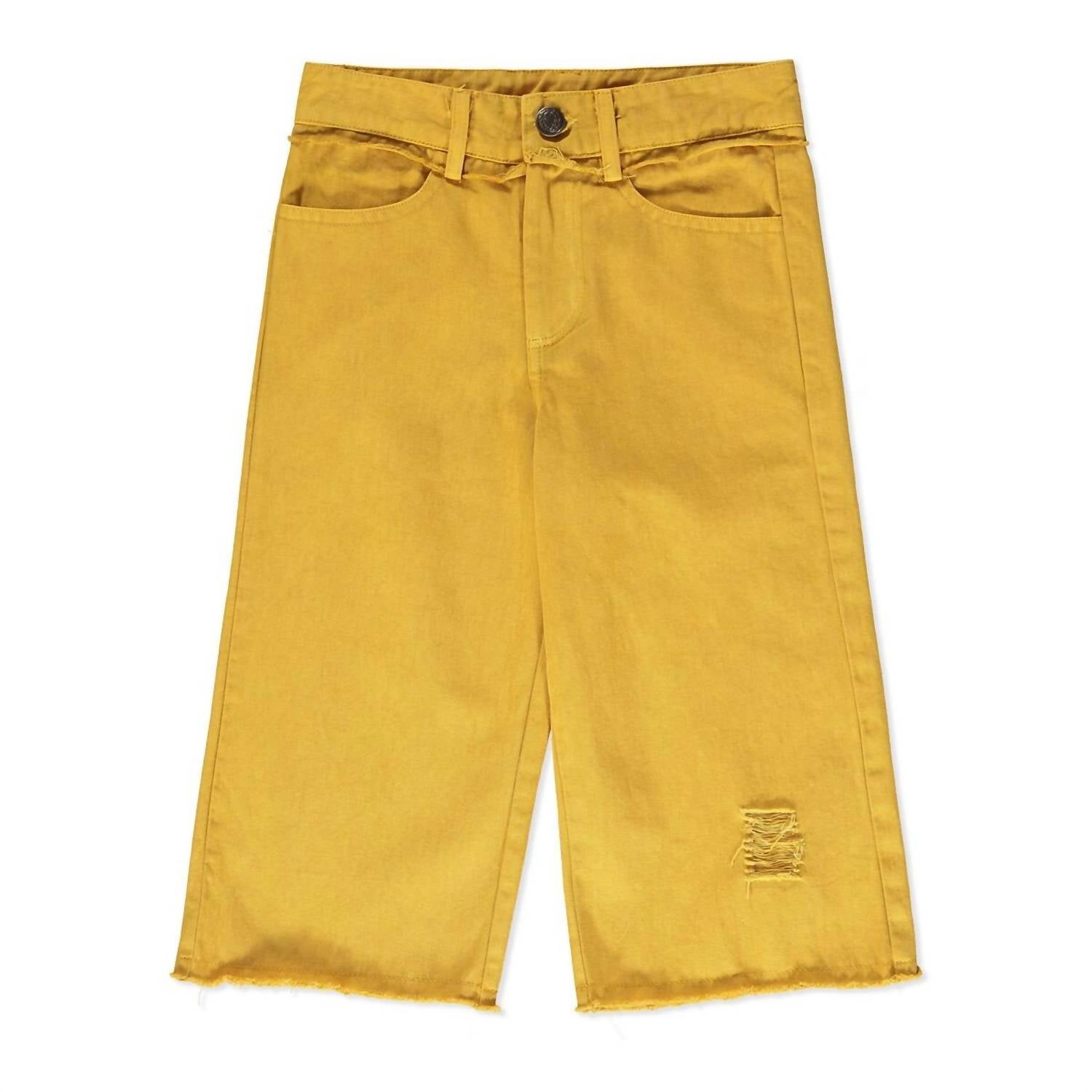 Mädchenjeans mit weitem Bein – Senfgelb – 7733717401660