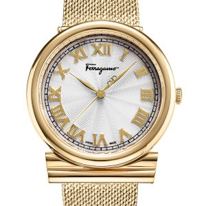 Ferragamo Damen-Quarzuhr in Weiß, 34 mm