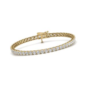 Diana M Lab 4 Carat TW Tennis 14K Armband – Gelbgold, Diamant