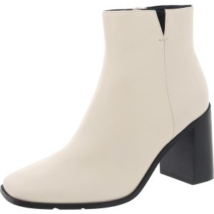 Block Absatzschuhe – Leder, Reißverschluss