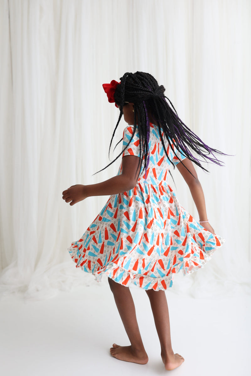 BURSTING RED WHITE & BLUE Dream-Kleid mit Rüschen