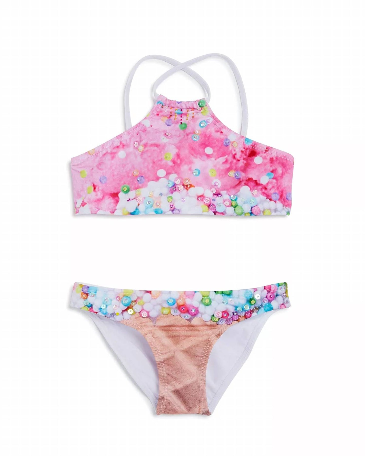 Mädchen-Badeanzug mit Eiscrememotiv – Rosa