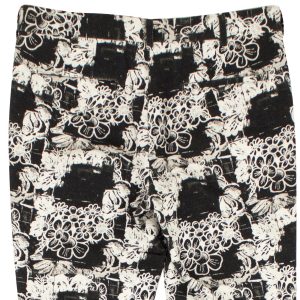 Comme Des Garcons Baumwollhose mit Blumenmuster in Schwarz-Weiß