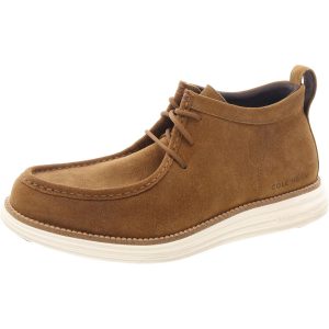 Chukka-Stiefel aus Velourslederimitat mit Schnürung