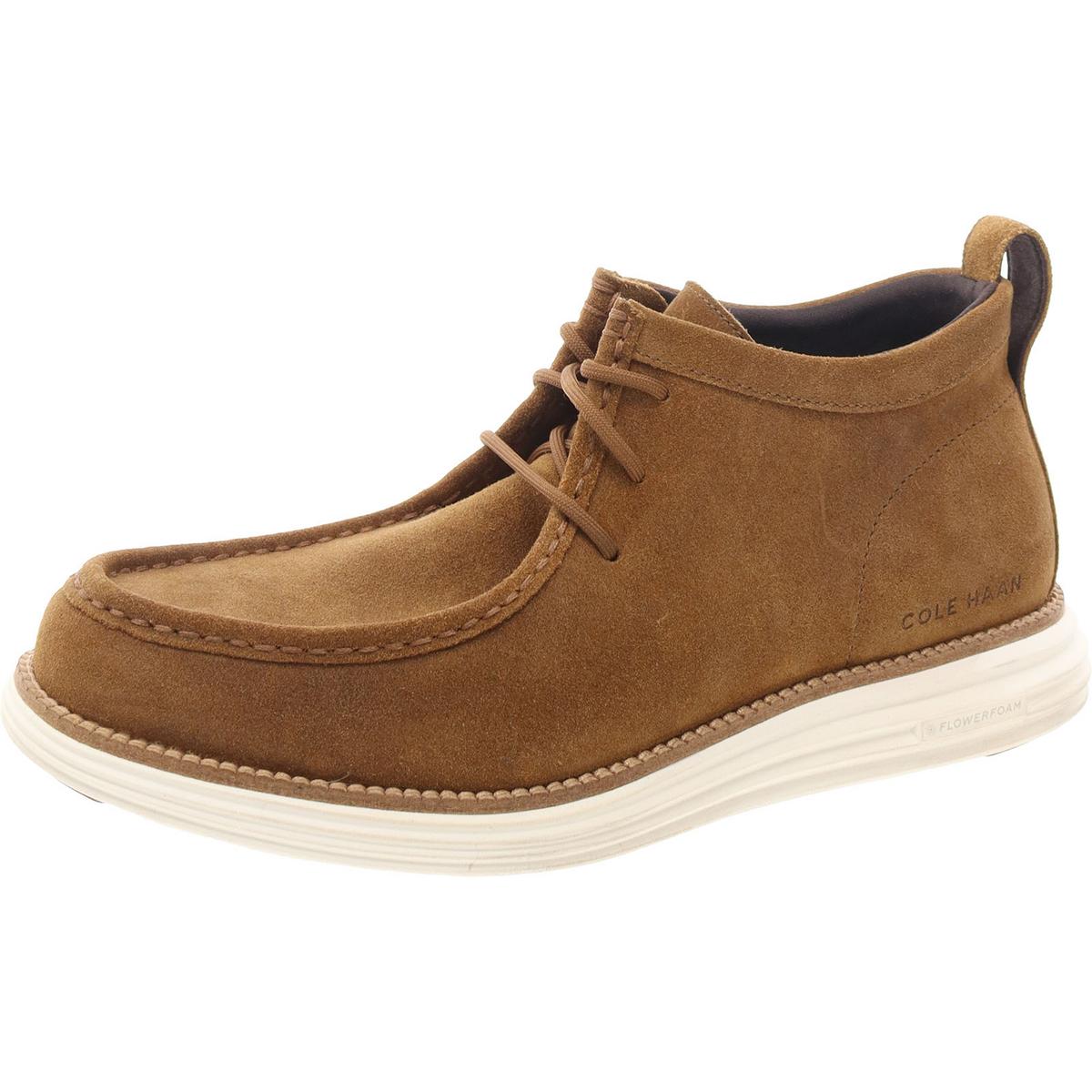Chukka-Stiefel aus Velourslederimitat mit Schnürung