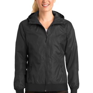 Sport-Tek Wind LST53 Jacke – geprägt, Damen, Kapuze
