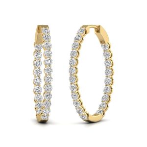 Diana M Lab 14KT YG 10CT TW Creole – innen und außen besetzt, oval