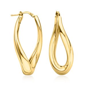 Ross-Simons italienische gedrehte Creolen aus 14 kt Gelbgold
