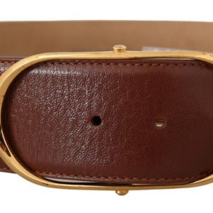Dolce & Gabbana Damengürtel aus Leder mit ovaler Metallschnalle