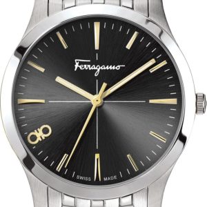 Ferragamo Damen-Quarzuhr in Silber, 35 mm