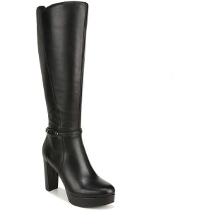 kniehohe Stiefel – weiter Wadenschaft, Leder