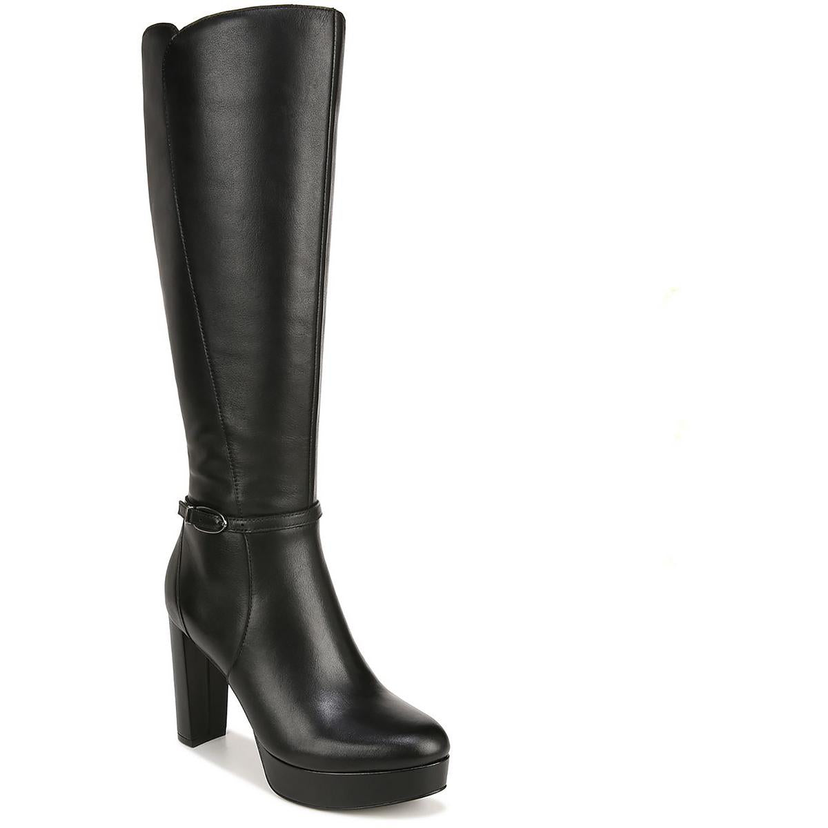 kniehohe Stiefel – weiter Wadenschaft, Leder