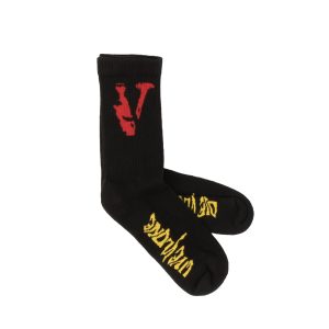 Vlone Mirage Socken in Schwarz/Rot/Gelb