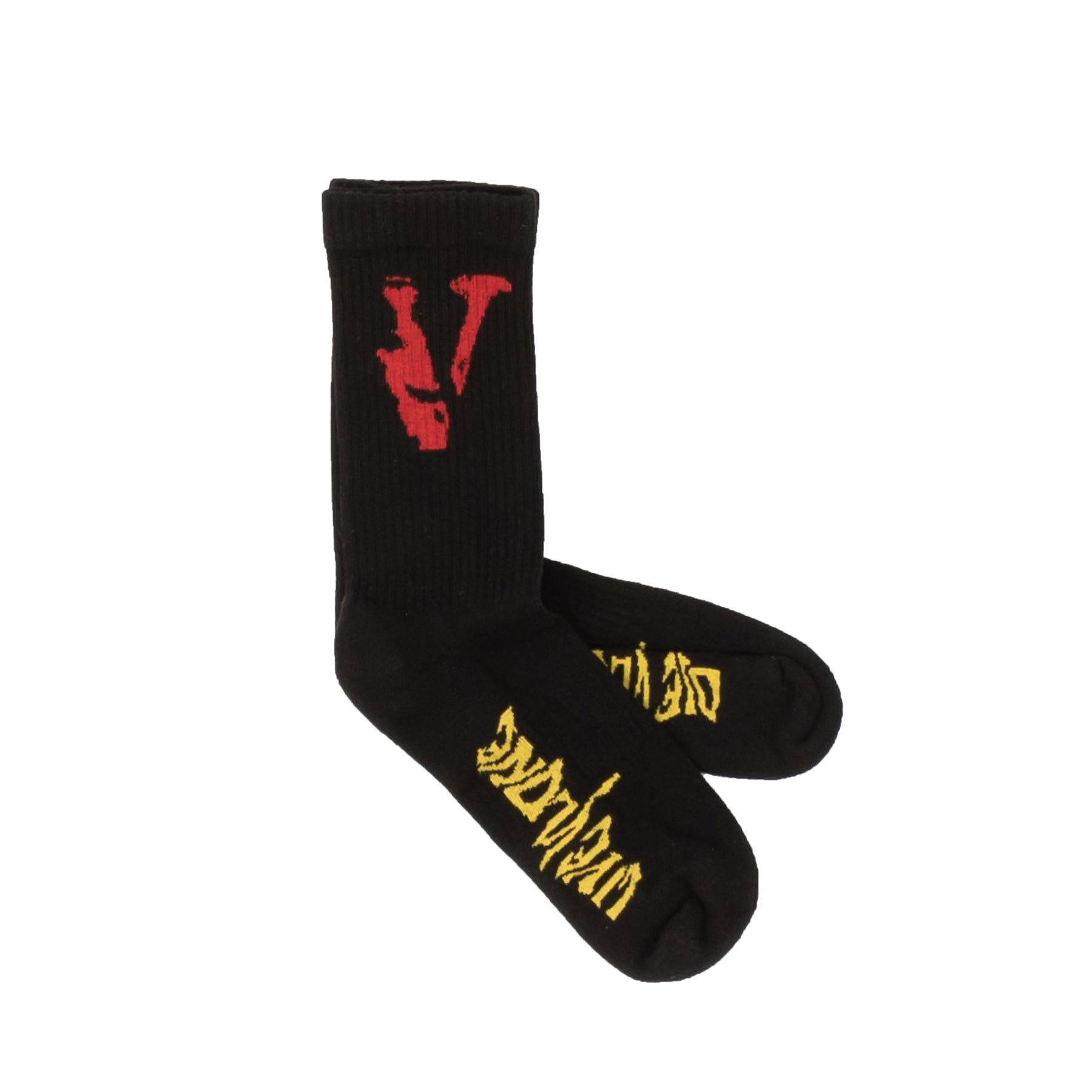Vlone Mirage Socken in Schwarz/Rot/Gelb