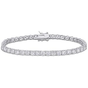 Mimi & Max 9 1/2ct DEW Tennis Armband – synthetischer Moissanit, Sterlingsilber