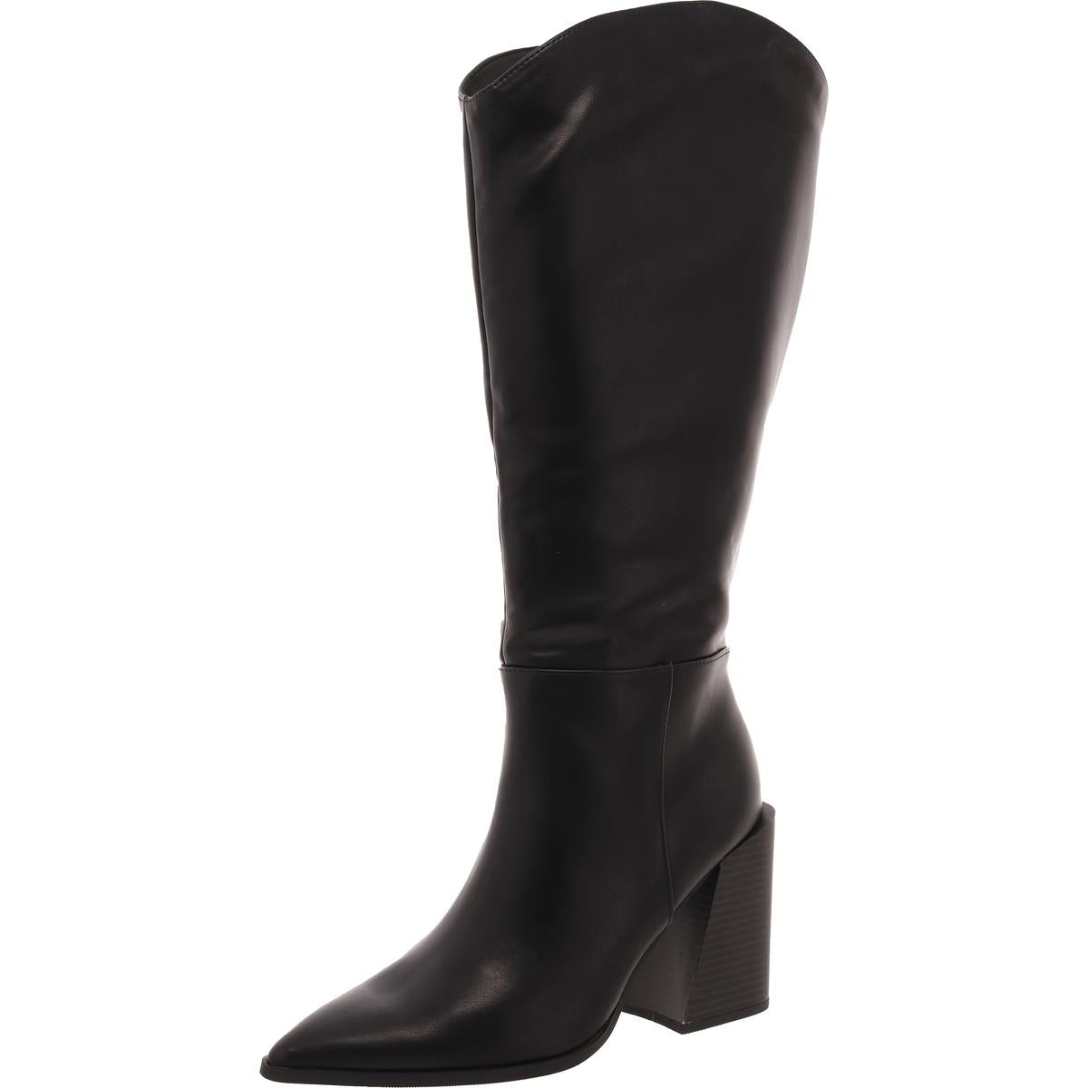 Tati kniehohe Stiefel – Kunstleder, Blockabsatz