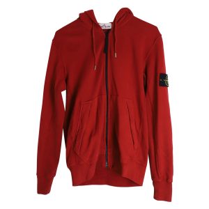 Stone Island Kapuzenpullover mit Reißverschluss aus roter Baumwolle