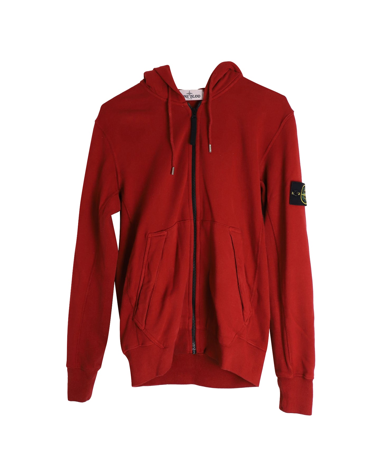 Stone Island Kapuzenpullover mit Reißverschluss aus roter Baumwolle