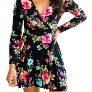 Floral Market Skort-Kleid – Schwarz – 7733863972924