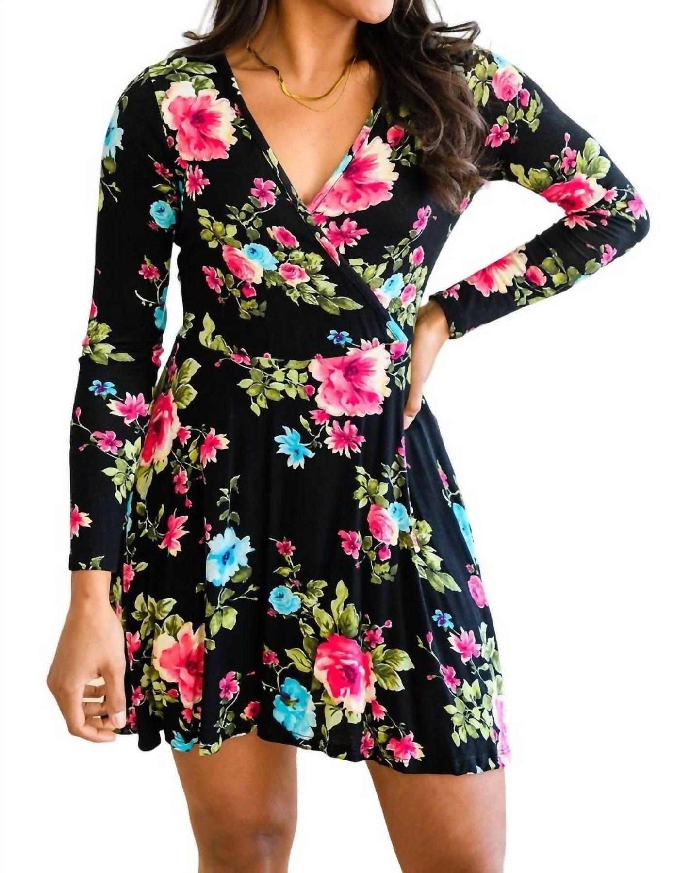 Floral Market Skort-Kleid – Schwarz – 7733863972924