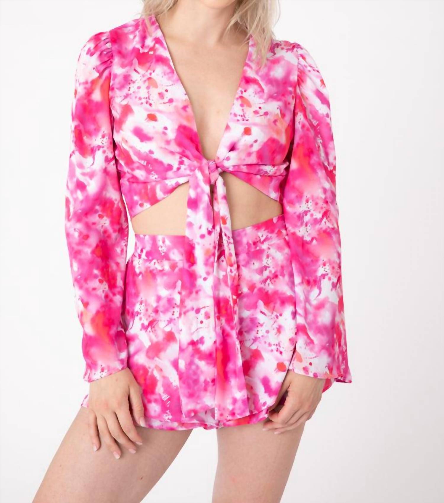 Addison Watercolor Oberteil – Rosa