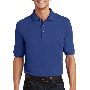 Port Authority schweres Herren-Baumwoll-Piqué-Poloshirt mit Tasche – K420P