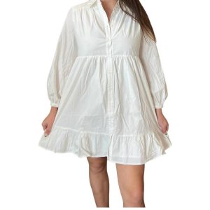 Mini-Hemdkleid aus Popeline – Weiß – 7733681127484