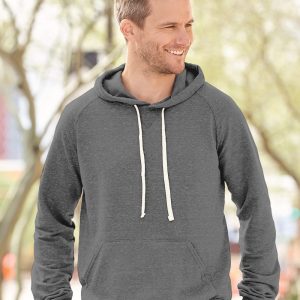 JERZEES Snow Heather Herren-Kapuzenpullover aus French Terry mit Raglanärmeln – 90M