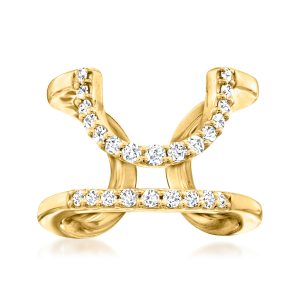 Ross-Simons Nagelring mit Diamanten aus mit 18 kt Gold vergoldetem Sterlingsilber