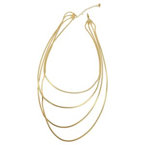 4 Halskette – wasserabweisend, Fischgrät, mehrlagig, Kette, Gold