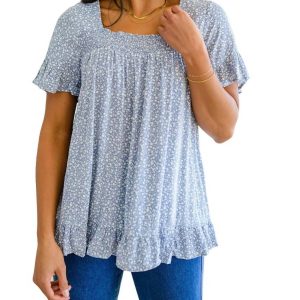 Sweet Takeaway Top in Pastellblau