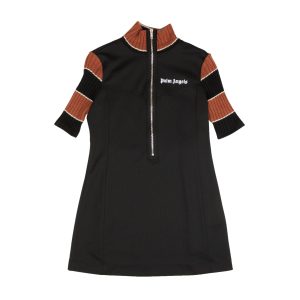 Minikleid – Rollkragen, Schwarz, Reißverschluss