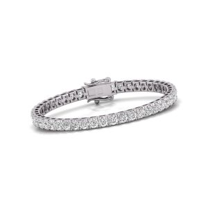 Diana M Lab 10 Carat TW Tennis 14K Armband – Weißgold, Diamant
