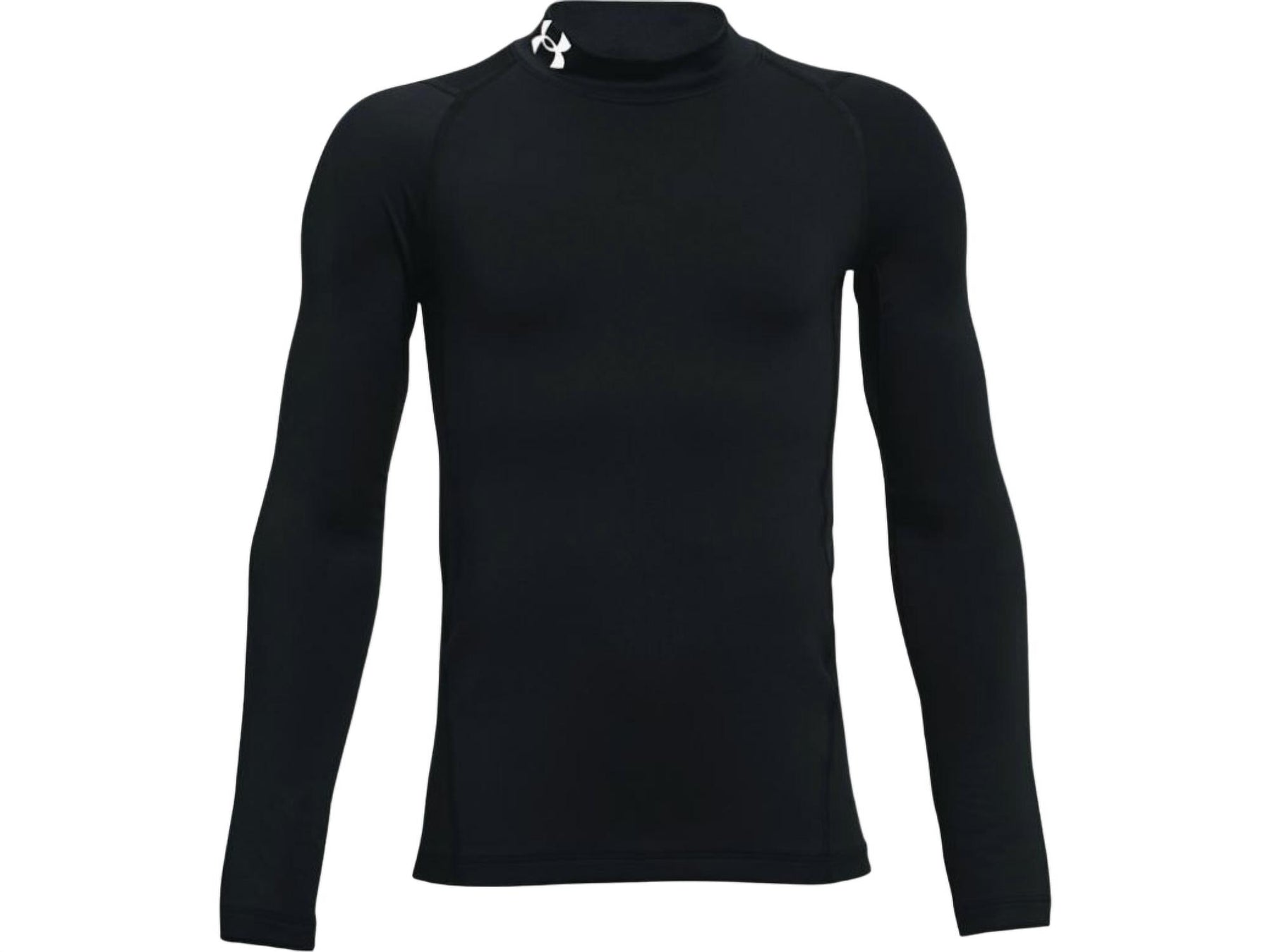 ColdGear Armour langärmeliges Jungen-Oberteil mit Stehkragen – Schwarz/Weiß – 7733830287420